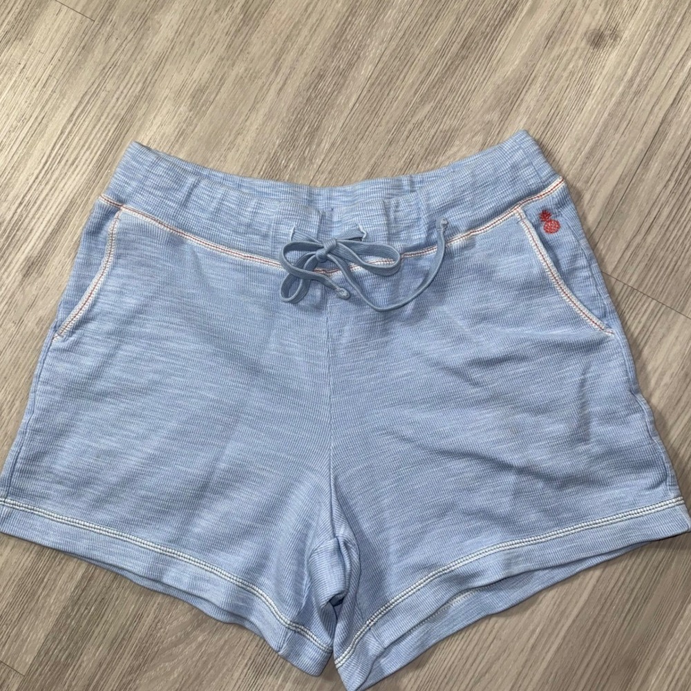 Tommy Bahama Womens Blue Space Dye Lounge Shorts Pineapple Logo Size Small - Picture 2 of 10